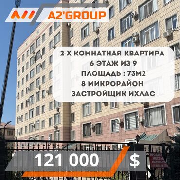 сдаю дом долгосрочно без хозяина: 2 бөлмө, 73 кв. м, Жеке план, 6 кабат, Косметикалык ремонт