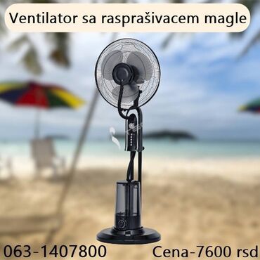 37 oglasa | lalafo.rs: Ventilator sa raspršivačem magle CSS-6670 Snaga 75W Zapremina vlage