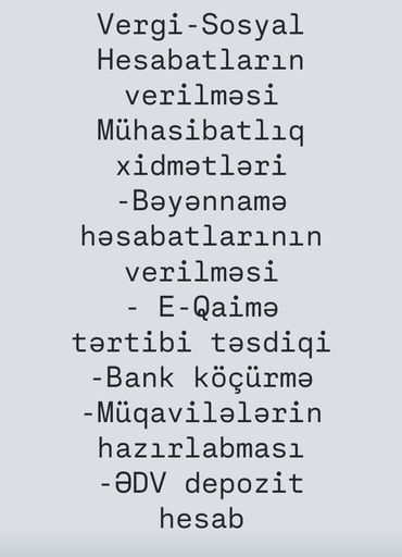 Mühasibat uçotu: Mühasibat uçotu | Mühasibat uçotunun aparılması, Mühasibat uçotunun bərpası, Vergi uçotu üzrə məsləhət xidmətləri