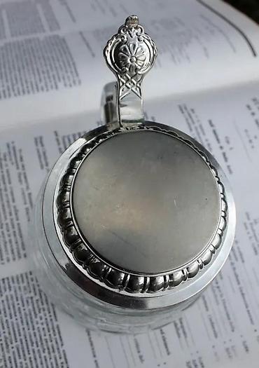 Staro posuđe i escajg: Vntag ORIGINAL BMF BIERSEIDEL Bubble Glass Stein Pevter 1950. Made in — 4