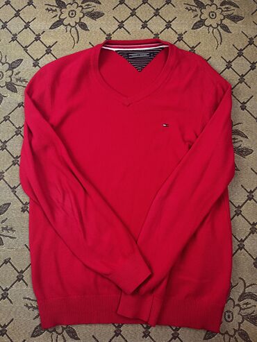 красная кофта: Мужской свитер, XL (EU 42), Tommy Hilfiger, Б/у, цвет - Красный, Самовывоз