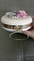 Digər kolleksiyalar: Xanım üçün bej rəngli üzəri dekor güllərlə, muncuqlarla, əl tutan — 7