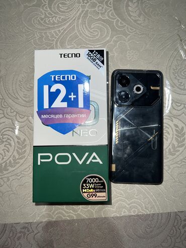 Tecno: Tecno Pova 6 Neo, Б/у, 128 ГБ, цвет - Черный, 1 SIM, 2 SIM, eSIM