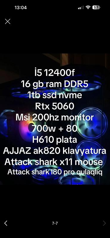 still cool android: 🔥 GAMING PC KOMPLEKT SATILIR! 🖥 i5-12400F | RTX 5060 | 16GB DDR5 | — 5