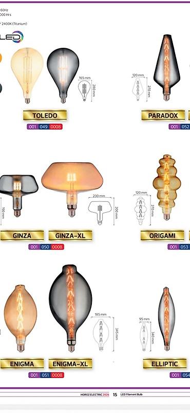 нитева: Декоративные светодиодные лампы с нитевым (filament) свечением — 1