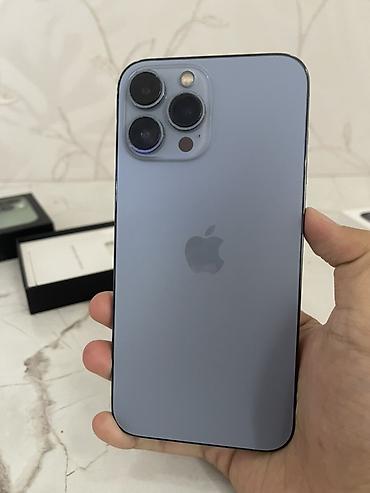 айфон 13 п: IPhone 13 Pro Max, Б/у, 128 ГБ, Sierra Blue, Коробка, 77 % — 2