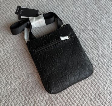 мужские бананки: Классическая сумка, Armani, Материал: Искусственная кожа, Застежка на молнии, Унисекс