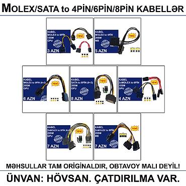 hovuz ucun aksesuarlar: 4/6/8/12/24pin/Molex/SATA Kabellər 📍Ünvan: Bakı şəh, Suraxanı ray — 8