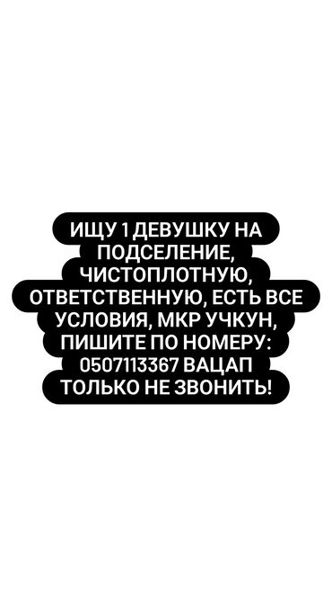посуточные дома бишкек: Ищется одна девушка для подселения. Требуется чистоплотная и