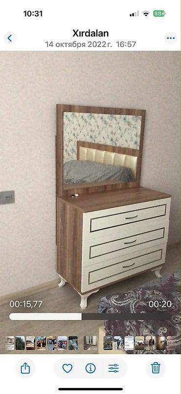 ofis mebel: Güzgülü komod - Material: MDF/LDSP üst səth, ağ-qəhvəyi ağac — 1