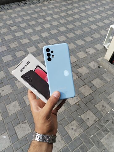 teləfon: Samsung Galaxy A13, 64 GB, rəng - Göy, Düyməli, Barmaq izi, İki sim kartlı