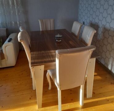 столы и стулья для дачи: Qonaq otağı üçün, İşlənmiş, 6 stul