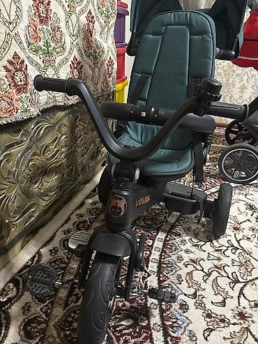 Детские велосипеды: Детский трёхколесный велосипед с сиденьем тёмно-зелёного цвета и — 10