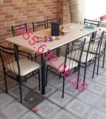 Masa və oturacaq dəstləri: Mətbəx üçün stol stul desti, kuxna üçün masa və oturacaqlar dəstləri — 7