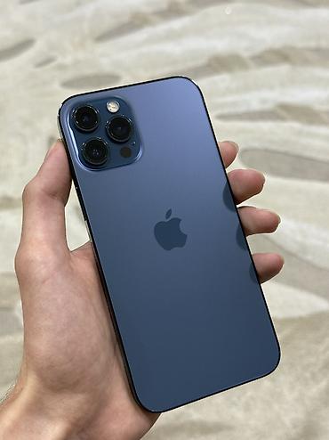 IPhone 12 Pro Max, Б/у, 256 ГБ, Pacific Blue, Защитное стекло, Чехол, В рассрочку, 77 %