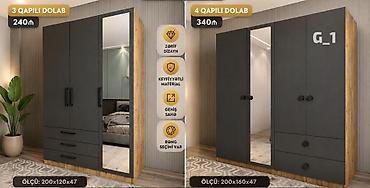 Modern qarderob dolabları – 3 və 4 qapılı modellər - 3 qapılı dolab –