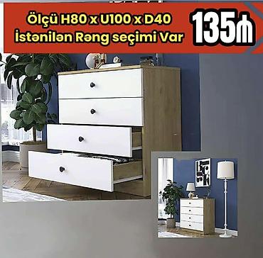 4 çekmecəli komod - Ölçü: H80 x U100 x D40 - İstənilən rəng seçimi lalafo.az -da 4 çekmecəli komod - Ölçü: H80 x U100 x D40 - İstənilən rəng seçimi