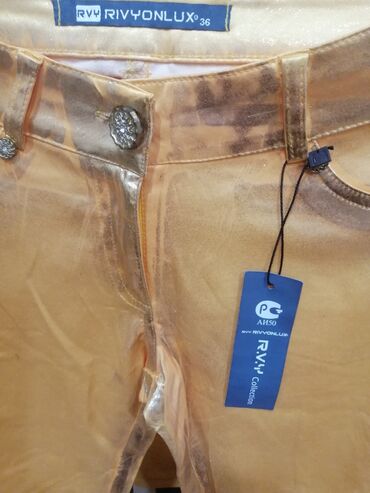 кожаные брюки: Şalvarlar S (EU 36), rəng - Sarı