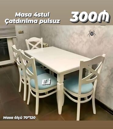 Masa və oturacaq dəstləri: Mətbəx üçün, Yeni, 4 stul