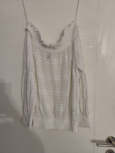 bershka bluze: Dilvin, One size, Geometrijski, bоја - Bela