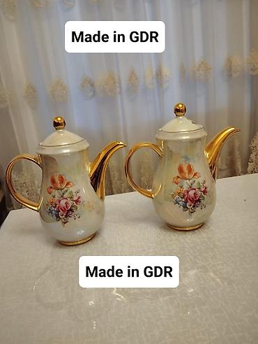 cay dəsmalı: Vintage “Kahla” çaydan cütü – Made in GDR (Şərqi Almaniya) cütü -30 — 1