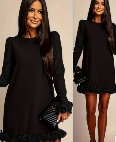 Haljine: XL, bоја - Crna, Koktel, klub, Dugih rukava — 13