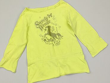 żółta bluzka w czarne paski dla dzieci: Bluzka, 4-5 lat, 104-110 cm, stan - Dobry