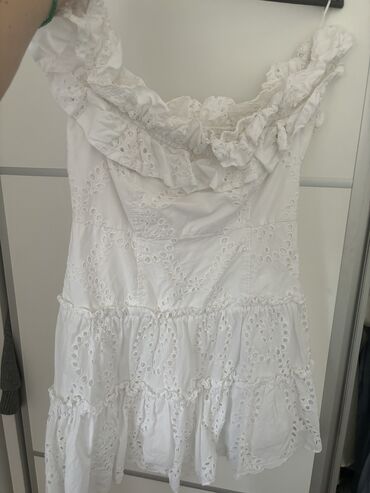 lanene haljine prodaja: Zara L (EU 40), bоја - Bela, Drugi stil, Na bretele