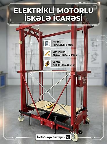 Biznes üçün avadanlıq: Elektrikli motorlu iskele icarəsi - Maks. hündürlük: 6 metr - — 4