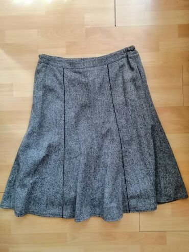 elegantna siva suknja: 3XL (EU 46), Midi, bоја - Siva