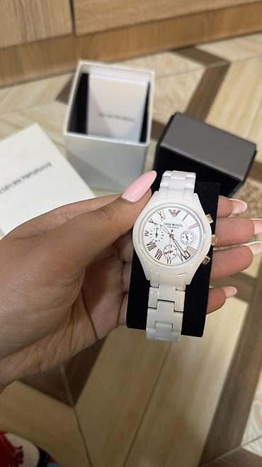 mis qolbaq: Emporio Armani qadın qol saatı A-klass yeni qutulu - Rəng: tam ağ — 1