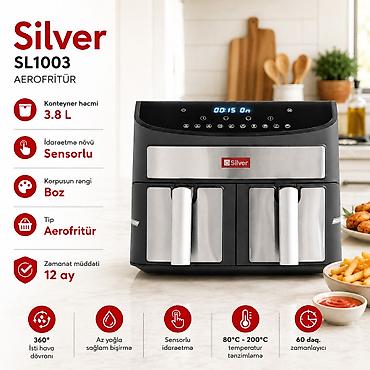 silver antifriz: Məhsul: Aerofritür Silver SL-1003 3.8 L 1500 W (gümüşü-qara) — 1