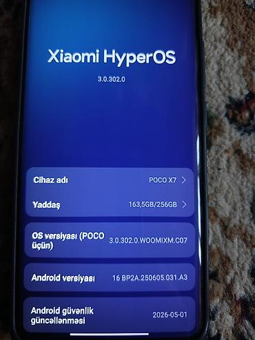 poco f7 256: Poco X7, 256 GB, rəng - Yaşıl, Sensor, Barmaq izi — 8