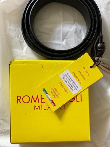 Другие аксессуары: Ремень для мужчины Romeo Gigli NERO Black Leather Adjustable Belt -