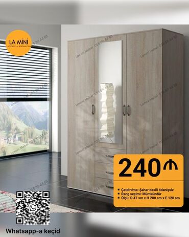 Divanlar: Yeni, Açılan, 3 qapılı Düz dolab, Qarderob, paltar dolabı, Azərbaycan