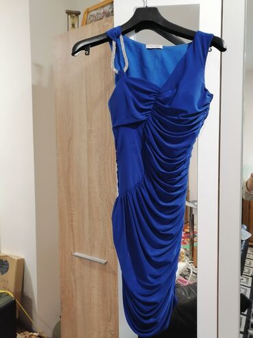 haljina s msandale poklon: S (EU 36), bоја - Tamnoplava, Večernji, maturski, Drugi tip rukava