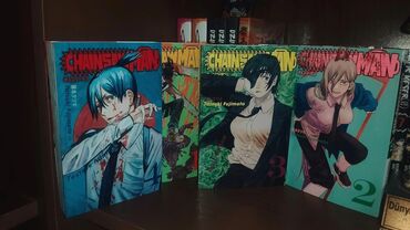 Kitablar, jurnallar, CD, DVD: Chainsaw man anime manga kitabı 1-4 anime manga chainsaw man mangası