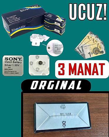 silver: Məhsul: Sony saat batareyası – model 337 (SR416SW), Silver 1.55V — 2
