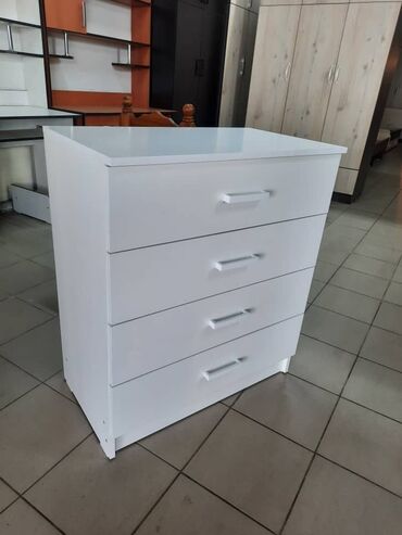 Комоды для одежды: Комод для одежды, Новый, С зеркалом, ЛДСП, цвет - Белый, Бесплатная доставка — 7