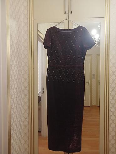 Ziyafət donları: 1) Bəzəkli yaxalı maxi don - Rəng: tünd bənövşəyi - Model: qolsuz — 22