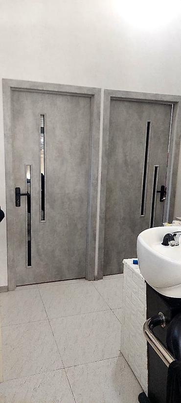 Beton fakturalı interyer qapıları – 2 ədəd - Dizayn: Minimalist