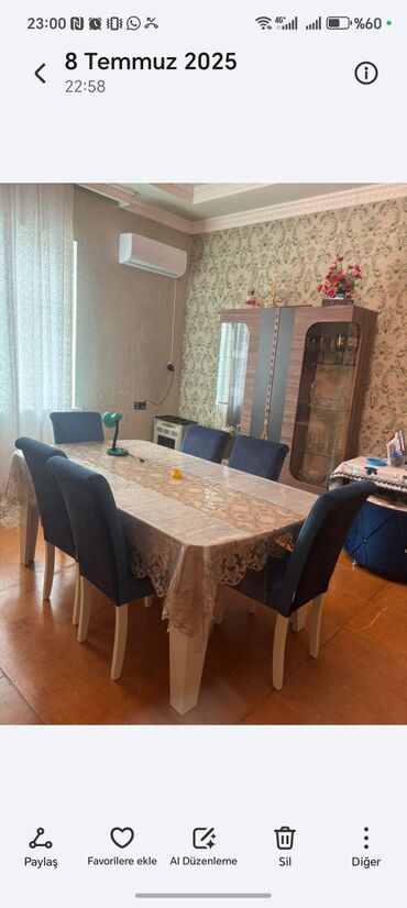 Stullar: Qonaq otağı üçün, Açılmayan, Dördbucaq masa, 8 stul