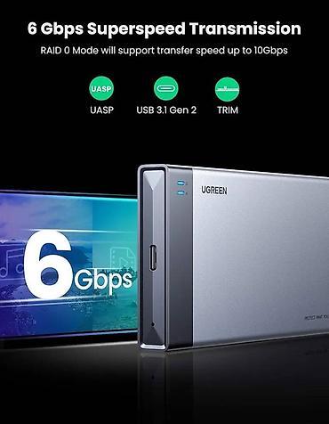 dell notbuk: SSD üçün korpus UGREEN CM299 (70534) USB-C Box to M.2 SATA Ugreen — 4