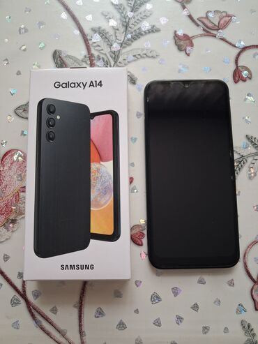 кнопочный телефоны: Samsung Galaxy A14, Б/у, 64 ГБ, цвет - Черный, 2 SIM