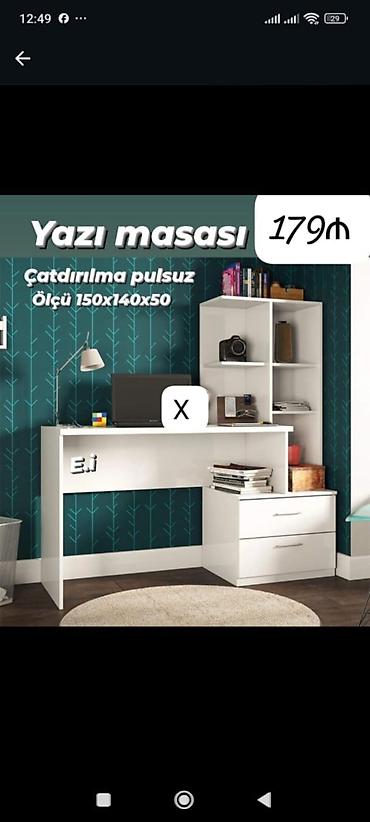 gips blok: Yazı masası – funksional və geniş iş sahəsi ilə. - Ölçü: 150 x 140 x — 1