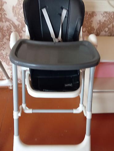купить детскую коляску бу: Burbay uşaq yemək stulu - Brend: Burbay - Rənglər: qara oturacaq, boz — 1