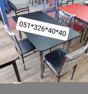 Masa və oturacaq dəstləri: Qonaq otağı üçün, Yeni, Açılan, Dördbucaq masa, 4 stul — 20