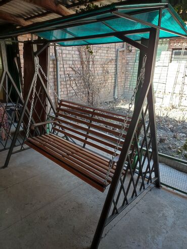 Садовые качели: Садовые качели Дерево, Со спинкой, С крышей at lalafo.kg — 8 Садовые качели: Садовые качели Дерево, Со спинкой, С крышей — 8