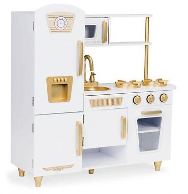 sandale clara barson: Velika drvena kuhinja za decu – White & Gold (ECO TOYS) Šifra — 2