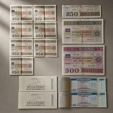 kohne pullarin satisi: 12 eded 1993-cü il istiqrazları 9 ededi ardicil seriya nömresi ile 2 — 1